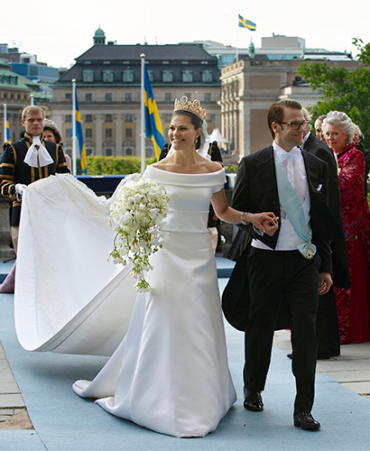 Bröllop Kungliga brudklänningar Kronprinsessan Victoria utställning  Rikssalen Kungliga slottet 2016